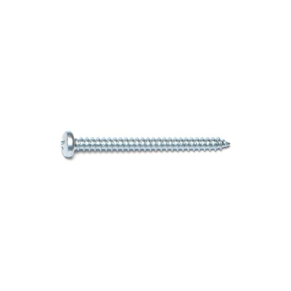 Midwest Fastener Sheet Metal Screw, #8 x 2 in, Zinc Plated Steel Pan Head Phillips Drive, 20 PK 62717 - main